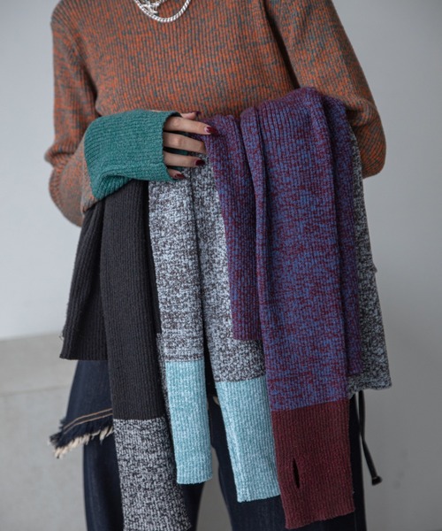 VACANCY(ヴァカンシー)の「ミックスカラー配色ハイネックリブニット/新色追加(ニット/セーター・レディース・ブラック/グリーン/オレンジ/テラコッタ/ボルドー/グレー/チェリーピンク・FREE)」の16枚目の写真