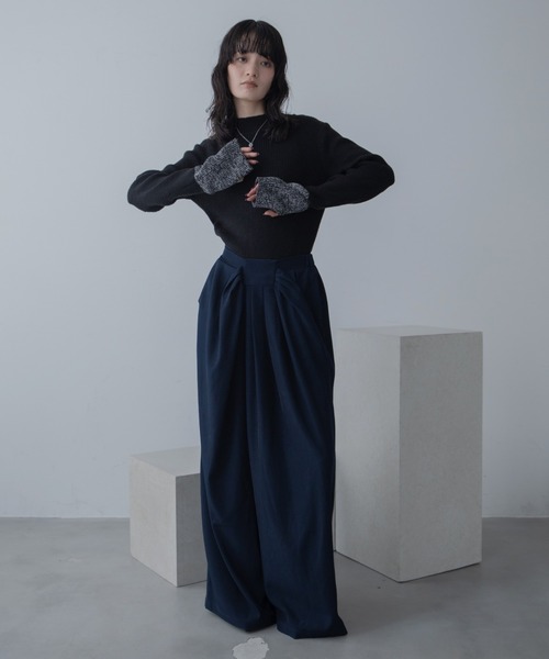 VACANCY(ヴァカンシー)の「ミックスカラー配色ハイネックリブニット/新色追加(ニット/セーター・レディース・ブラック/グリーン/オレンジ/テラコッタ/ボルドー/グレー/チェリーピンク・FREE)」の20枚目の写真