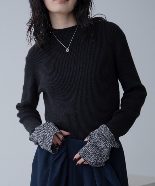 VACANCY(ヴァカンシー)の「ミックスカラー配色ハイネックリブニット/新色追加(ニット/セーター・レディース・ブラック/グリーン/オレンジ/テラコッタ/ボルドー/グレー/チェリーピンク・FREE)」の17枚目の写真