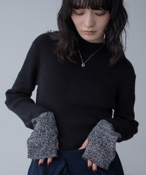 VACANCY(ヴァカンシー)の「ミックスカラー配色ハイネックリブニット/新色追加(ニット/セーター・レディース・ブラック/グリーン/オレンジ/テラコッタ/ボルドー/グレー/チェリーピンク・FREE)」の19枚目の写真