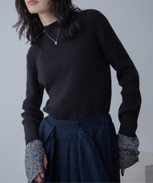 VACANCY(ヴァカンシー)の「ミックスカラー配色ハイネックリブニット/新色追加(ニット/セーター・レディース・ブラック/グリーン/オレンジ/テラコッタ/ボルドー/グレー/チェリーピンク・FREE)」の18枚目の写真