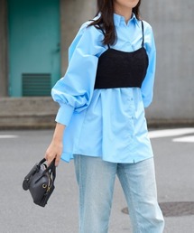 TRIANGLE PALETTE | ボリュームスリーブ ポケ付きビッグシャツブラウス(シャツ/ブラウス)