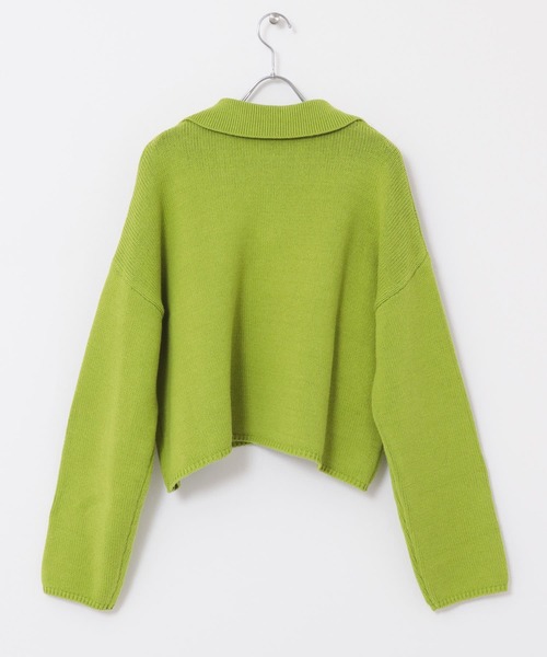 UR Lab.（アーバンリサーチラボ）の「衿付きスキッパーニット（ニット/セーター・レディース・チャコールグレー/ライトグレー/グリーン・FREE）」の13枚目の写真