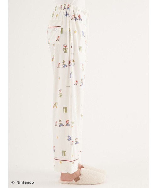 新品タグ付き　ジェラートピケ　スーパーマリオ　総柄シャツ＆ロングパンツセット gelato pique（ジェラートピケ）の「【スーパーマリオ