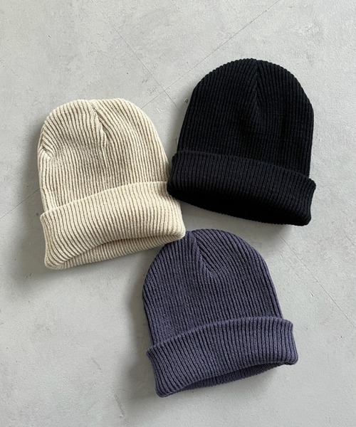CLEA(クレア)の「リブ編みニット帽/コンフォートビーニー(キャップ・レディース・ベージュ/チャコールグレー/ブラック・FREE)」の5枚目の写真