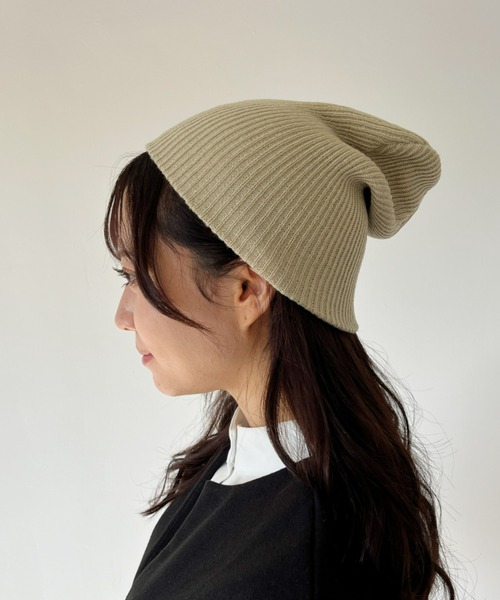 CLEA(クレア)の「リブ編みニット帽/コンフォートビーニー(キャップ・レディース・ベージュ/チャコールグレー/ブラック・FREE)」の14枚目の写真