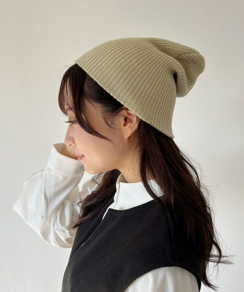 CLEA(クレア)の「リブ編みニット帽/コンフォートビーニー(キャップ・レディース・ベージュ/チャコールグレー/ブラック・FREE)」の15枚目の写真