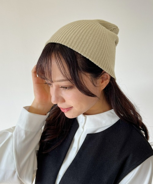 CLEA(クレア)の「リブ編みニット帽/コンフォートビーニー(キャップ・レディース・ベージュ/チャコールグレー/ブラック・FREE)」の13枚目の写真