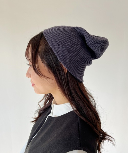 CLEA(クレア)の「リブ編みニット帽/コンフォートビーニー(キャップ・レディース・ベージュ/チャコールグレー/ブラック・FREE)」の9枚目の写真