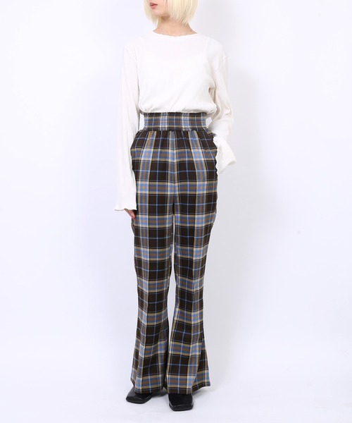 PUNYUS（プニュズ）の「チェックフレアパンツ（その他パンツ・レディース・ダークブラウン/ブラウン・4/3/1/2）」の17枚目の写真