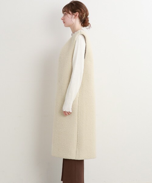 Cutie Blonde（キューティーブロンド）の「◆ボアロングジレ（ベスト・レディース・アイボリー/キャメル・00）」の4枚目の写真