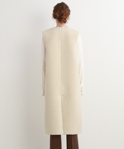 Cutie Blonde（キューティーブロンド）の「◆ボアロングジレ（ベスト・レディース・アイボリー/キャメル・00）」の5枚目の写真