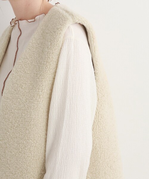 Cutie Blonde（キューティーブロンド）の「◆ボアロングジレ（ベスト・レディース・アイボリー/キャメル・00）」の8枚目の写真