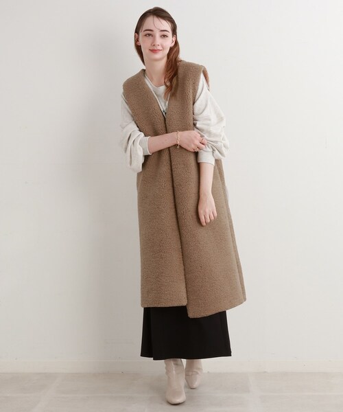 Cutie Blonde（キューティーブロンド）の「◆ボアロングジレ（ベスト・レディース・アイボリー/キャメル・00）」の13枚目の写真