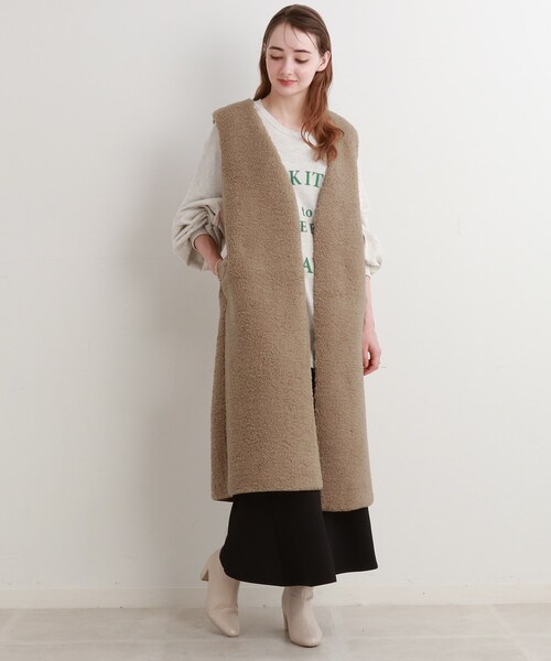 Cutie Blonde（キューティーブロンド）の「◆ボアロングジレ（ベスト・レディース・アイボリー/キャメル・00）」の16枚目の写真