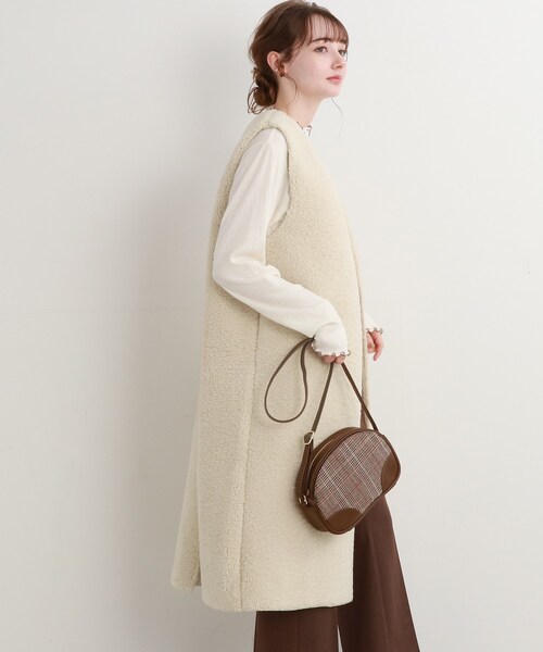 Cutie Blonde（キューティーブロンド）の「◆ボアロングジレ（ベスト・レディース・アイボリー/キャメル・00）」の21枚目の写真