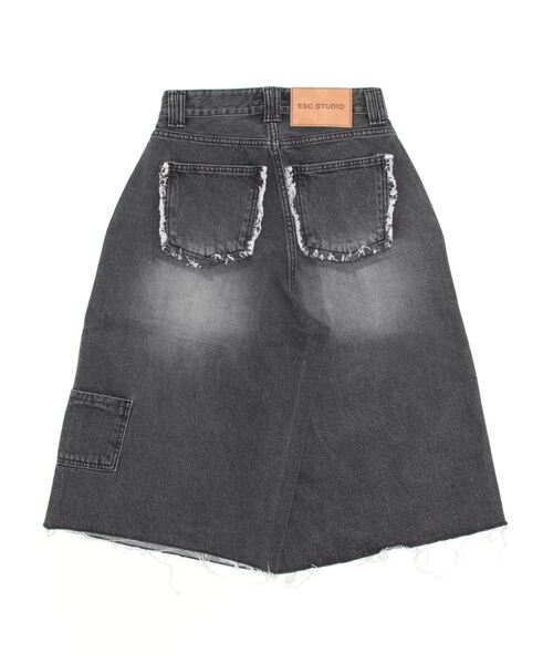 ESC STUDIO(イーエスシースタジオ)の「【ESC STUDIO/イーエスシースタジオ】washing denim culotte pants / デニムパンツ ジーンズ ワイドデニム(デニムパンツ・メンズ・ブラック・1/2)」の5枚目の写真