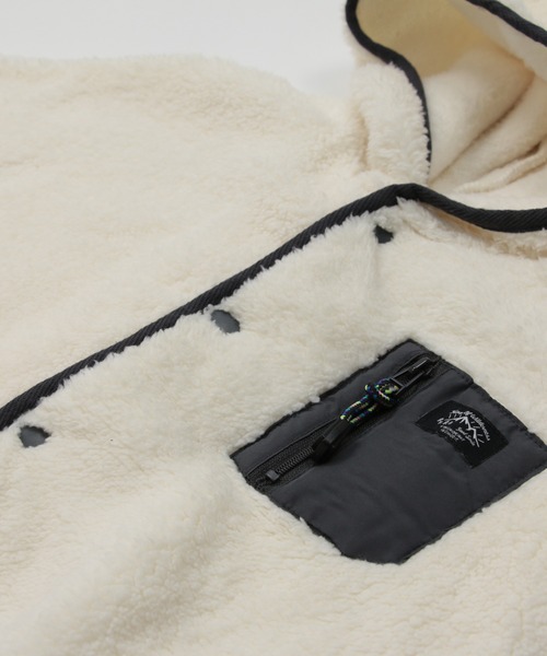 chil2（チルツー）の「ふわもこボアポンチョ（ポンチョ・キッズ・ピンク/オフホワイト/ブラック/ベージュ/カーキ・100cm/90cm/80ｃｍ）」の20枚目の写真