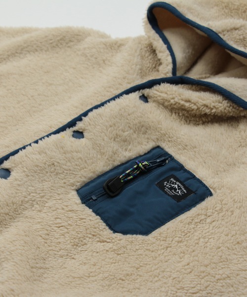 chil2（チルツー）の「ふわもこボアポンチョ（ポンチョ・キッズ・ピンク/オフホワイト/ブラック/ベージュ/カーキ・100cm/90cm/80ｃｍ）」の18枚目の写真