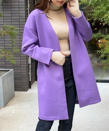 StyleSea | フリルボンディングコート(ノーカラーコート)