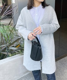 StyleSea | フリルボンディングコート(ノーカラーコート)