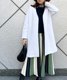 StyleSea（スタイルシー）の「フリルボンディングコート（ノーカラーコート）」