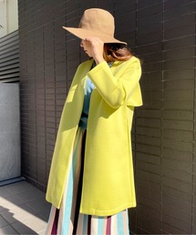 StyleSea | フリルボンディングコート(ノーカラーコート)