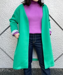 StyleSea | フリルボンディングコート(ノーカラーコート)