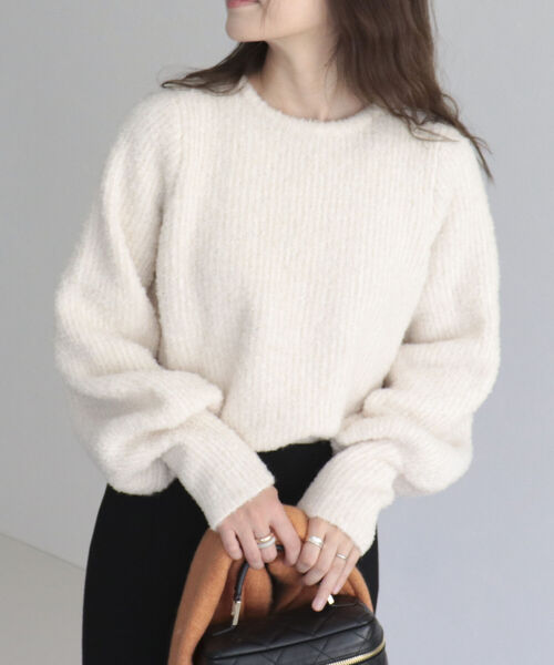 fredy emue（フレディエミュ）の「ふわふわクルーネックニット（ニット/セーター・レディース・オフホワイト/チャコールグレー/ブルー・38）」の15枚目の写真