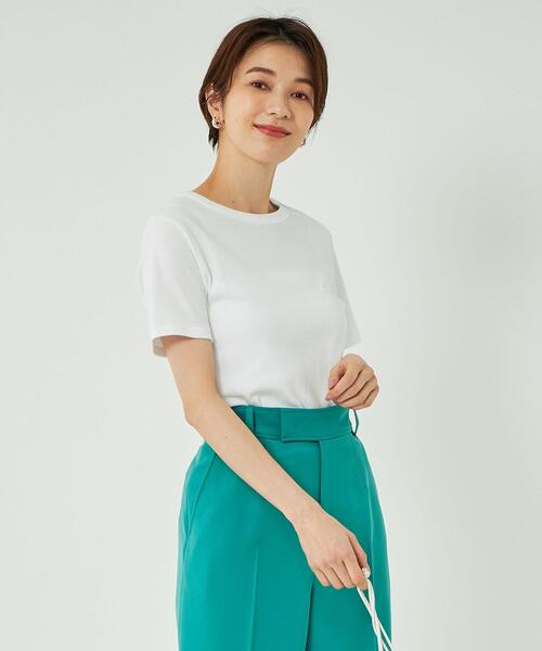 PETIT BATEAU(プチバトー)の「【別注】<PETIT BATEAU>バック プリント ショートスリーブ Tシャツ(Tシャツ/カットソー・レディース・オフホワイト/オリーブ/ブラック/その他1・FREE)」の2枚目の写真