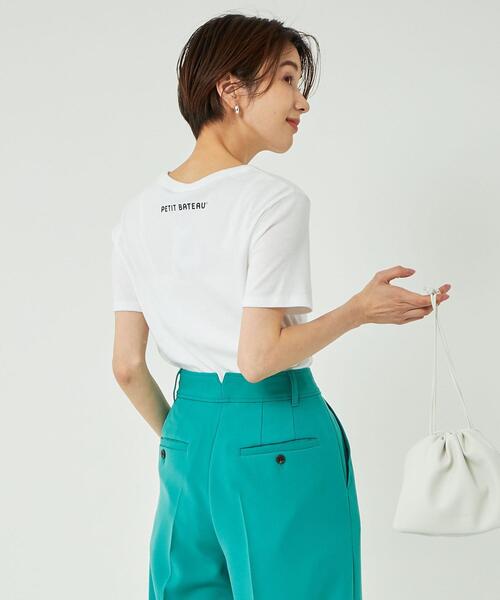 PETIT BATEAU(プチバトー)の「【別注】<PETIT BATEAU>バック プリント ショートスリーブ Tシャツ(Tシャツ/カットソー・レディース・オフホワイト/オリーブ/ブラック/その他1・FREE)」の10枚目の写真