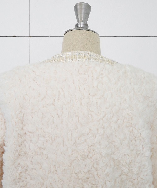 NANING9（ナンニング）の「NANING9 ツイードボアノーカラージャケット（ノーカラージャケット・レディース・クリーム・FREE）」の18枚目の写真