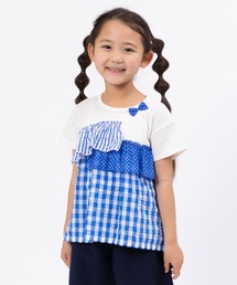 trois lapins kp | 柄切替え半袖Tシャツ(110～160)(Tシャツ/カットソー)