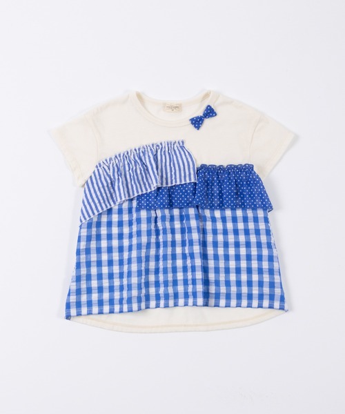 trois lapins kp（トロワラパンケーピー）の「柄切替え半袖Tシャツ(110～160)（Tシャツ/カットソー・キッズ・ブルー・110cm/120cm/130cm/140cm/150cm/160cm）」の11枚目の写真