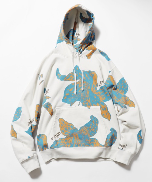 STUSSY(ステューシー)の「STUSSY/ステューシー FLORAL HOODIE フーディー(パーカー・メンズ・ホワイト系・M)」の1枚目の写真