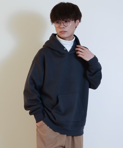 CRAFT STANDARD BOUTIQUE(クラフトスタンダードブティック)の「ニットフリースパーカー(パーカー・メンズ・ブラック/チャコールグレー/アイボリー/ブルー・M/L)」の4枚目の写真