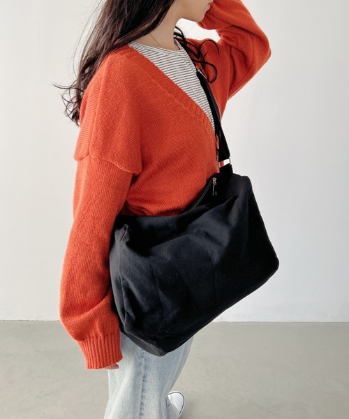 A4対応/長さ調整可能】キャンバスビッグショルダーバッグ アジャスター