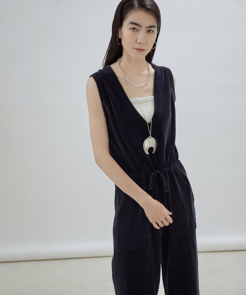 オーガニックコットン】Vネックオールインワン-CreamyCotton