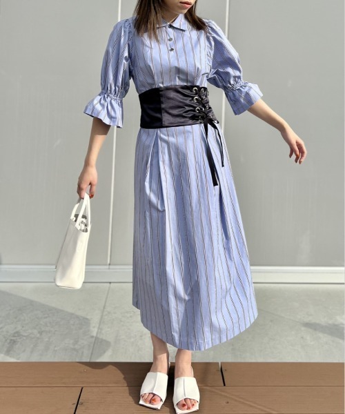 LOVELESS（ラブレス）の「コルセットベルトドレス（ワンピース・レディース・ブルー系その他2/ホワイト系その他・34/36）」の16枚目の写真