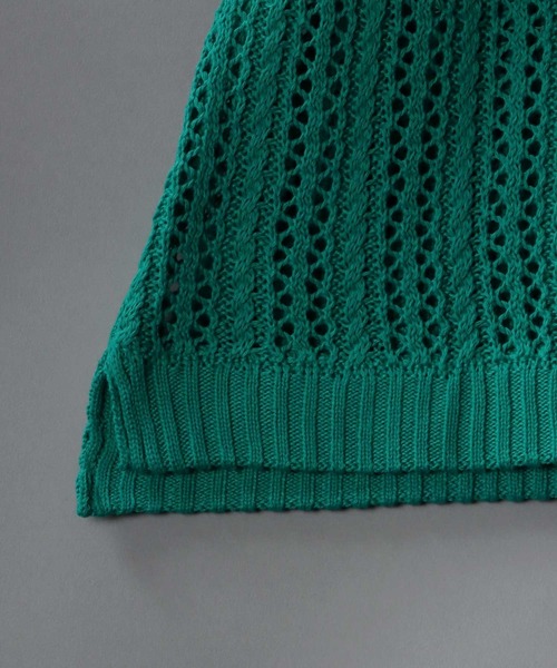 SITRY(シトリー)の「Openwork knitting vest/透かし編み ニットベスト(ベスト・メンズ・ブラック/ベージュ/グリーン・M/L/XL)」の4枚目の写真