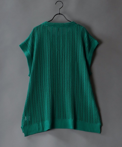 SITRY(シトリー)の「Openwork knitting vest/透かし編み ニットベスト(ベスト・メンズ・ブラック/ベージュ/グリーン・M/L/XL)」の8枚目の写真
