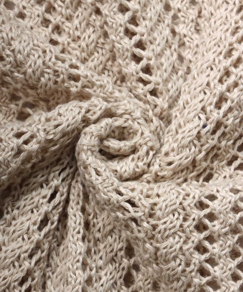 SITRY(シトリー)の「Openwork knitting vest/透かし編み ニットベスト(ベスト・メンズ・ブラック/ベージュ/グリーン・M/L/XL)」の5枚目の写真