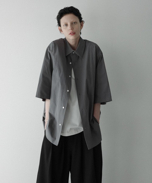 remer(リメール)の「loose soft cotton over shirt / ルーズソフトコットンオーバーシャツ ( half sleeve )(シャツ/ブラウス・メンズ・ブラック/ブルーグレー/グレー・SMALL/MEDIUM/LARGE)」の20枚目の写真