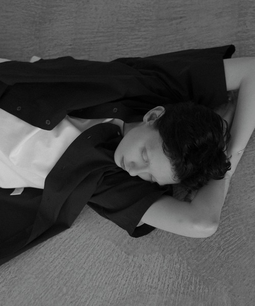 remer(リメール)の「loose soft cotton over shirt / ルーズソフトコットンオーバーシャツ ( half sleeve )(シャツ/ブラウス・メンズ・ブラック/ブルーグレー/グレー・SMALL/MEDIUM/LARGE)」の12枚目の写真