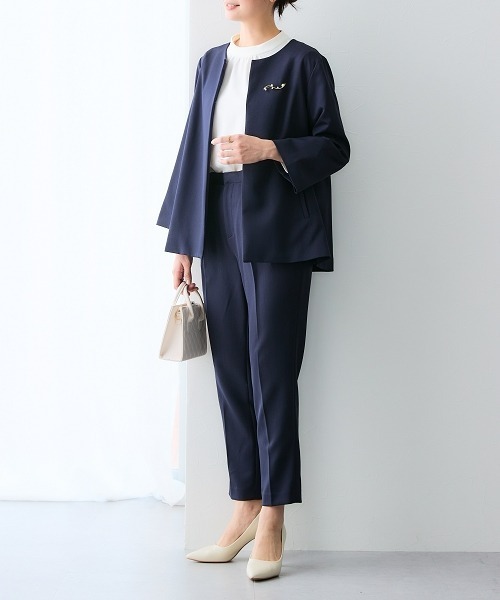 セール】【洗える】ドビー素材セットアップパンツスーツ3点セット
