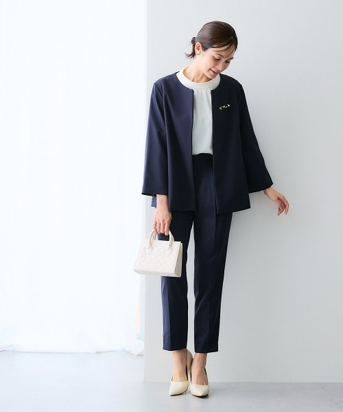 セール】【洗える】ドビー素材セットアップパンツスーツ3点セット