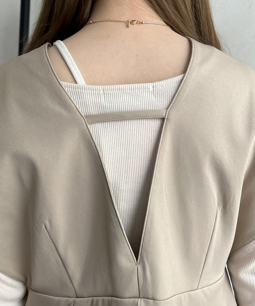 prose verse（プロズヴェール）の「深Vネックオールインワン（つなぎ/オールインワン・レディース・ブラック/ベージュ・ﾌﾘ-）」の13枚目の写真