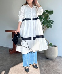 prose verse | バイカラーティアードシャツワンピース(シャツワンピース)