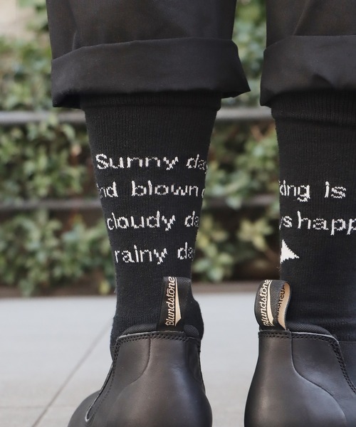 and wander（アンドワンダー）の「and wander/アンドワンダー PE/CO pile socks 靴下 ブランドロゴ（ソックス/靴下・メンズ・ホワイト/ブラック・S/M）」の14枚目の写真