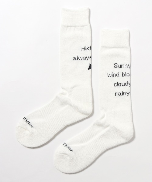 and wander（アンドワンダー）の「and wander/アンドワンダー PE/CO pile socks 靴下 ブランドロゴ（ソックス/靴下・メンズ・ホワイト/ブラック・S/M）」の9枚目の写真